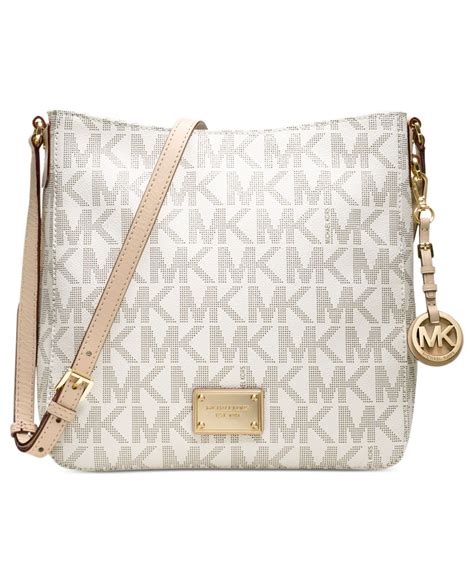 michael kors white bag with logo|michael kors white floral bag.